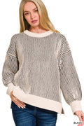 Two Tone Crewneck Sweater