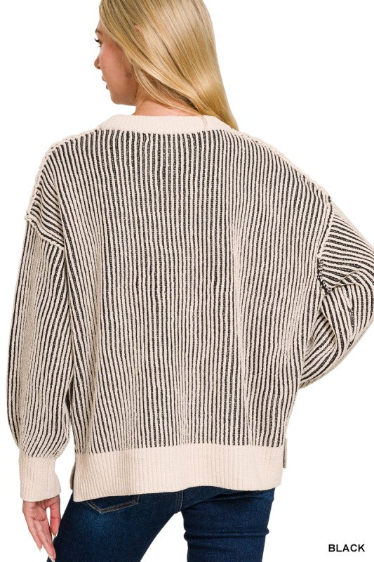 Two Tone Crewneck Sweater