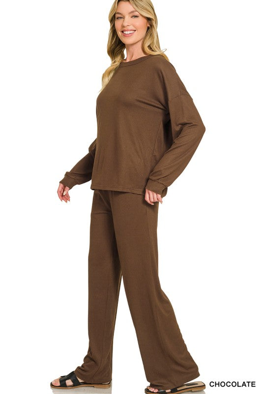 Soft Hacci Pullover & Pants Set