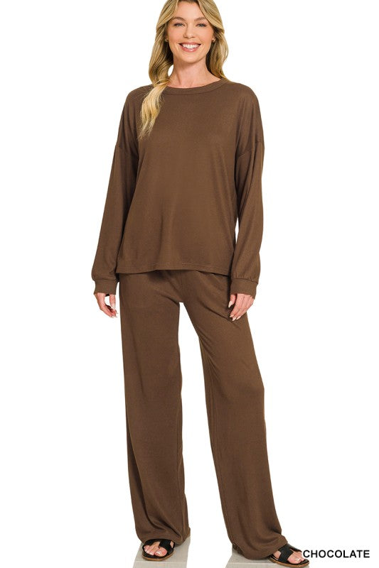 Soft Hacci Pullover & Pants Set