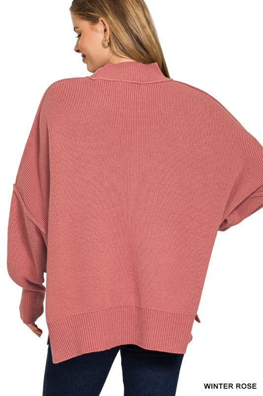 Side Slit Oversized Sweater